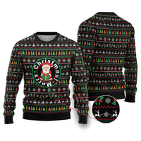 Gift For Merry Christmas Ugly Christmas Sweater with Santa Claus and Holiday Icons Pattern - Wonder Print Shop