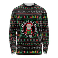 Gift For Merry Christmas Long Sleeve Shirt with Santa Claus and Holiday Icons Pattern - Wonder Print Shop