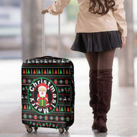 Gift For Merry Christmas Luggage Cover with Santa Claus and Holiday Icons Pattern - Wonder Print Shop