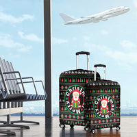 Gift For Merry Christmas Luggage Cover with Santa Claus and Holiday Icons Pattern - Wonder Print Shop