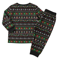 Gift For Merry Christmas Pajama Set with Santa Claus and Holiday Icons Pattern - Wonder Print Shop
