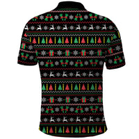 Gift For Merry Christmas Polo Shirt with Santa Claus and Holiday Icons Pattern - Wonder Print Shop