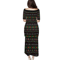 Gift For Merry Christmas Puletasi with Santa Claus and Holiday Icons Pattern - Wonder Print Shop