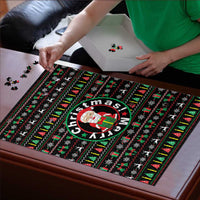 Gift For Merry Christmas Puzzle with Santa Claus and Holiday Icons Pattern - Wonder Print Shop