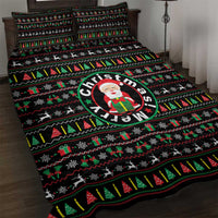 Gift For Merry Christmas Quilt Bed Set with Santa Claus and Holiday Icons Pattern - Wonder Print Shop