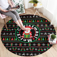 Gift For Merry Christmas Round Carpet with Santa Claus and Holiday Icons Pattern - Wonder Print Shop