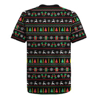 Gift For Merry Christmas Rugby Jersey with Santa Claus and Holiday Icons Pattern - Wonder Print Shop