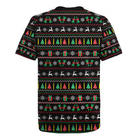 Gift For Merry Christmas Rugby Jersey with Santa Claus and Holiday Icons Pattern - Wonder Print Shop