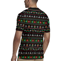 Gift For Merry Christmas Rugby Jersey with Santa Claus and Holiday Icons Pattern - Wonder Print Shop