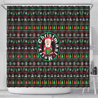Gift For Merry Christmas Shower Curtain with Santa Claus and Holiday Icons Pattern - Wonder Print Shop