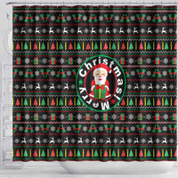 Gift For Merry Christmas Shower Curtain with Santa Claus and Holiday Icons Pattern - Wonder Print Shop