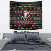 Gift For Merry Christmas Tapestry with Santa Claus and Holiday Icons Pattern - Wonder Print Shop