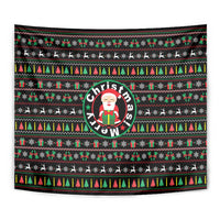 Gift For Merry Christmas Tapestry with Santa Claus and Holiday Icons Pattern - Wonder Print Shop