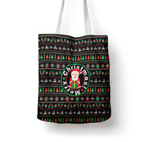 Gift For Merry Christmas Tote Bag with Santa Claus and Holiday Icons Pattern - Wonder Print Shop
