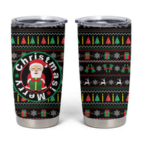 Gift For Merry Christmas Tumbler Cup with Santa Claus and Holiday Icons Pattern - Wonder Print Shop