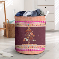 Christmas Cookie Laundry Basket with Gingerbread Tree Candy Ornaments and Sweet Treat Pattern - Wonder Print Shop