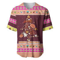Christmas Cookie Baseball Jersey with Gingerbread Tree Candy Ornaments and Sweet Treat Pattern - Wonder Print Shop
