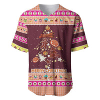 Christmas Cookie Baseball Jersey with Gingerbread Tree Candy Ornaments and Sweet Treat Pattern - Wonder Print Shop
