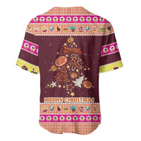 Christmas Cookie Baseball Jersey with Gingerbread Tree Candy Ornaments and Sweet Treat Pattern - Wonder Print Shop