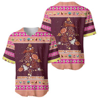 Christmas Cookie Baseball Jersey with Gingerbread Tree Candy Ornaments and Sweet Treat Pattern - Wonder Print Shop