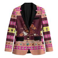 Christmas Cookie Blazer with Gingerbread Tree Candy Ornaments and Sweet Treat Pattern - Wonder Print Shop