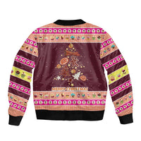 Christmas Cookie Bomber Jacket with Gingerbread Tree Candy Ornaments and Sweet Treat Pattern - Wonder Print Shop