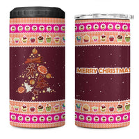 Christmas Cookie 4 in 1 Can Cooler Tumbler with Gingerbread Tree Candy Ornaments and Sweet Treat Pattern - Wonder Print Shop