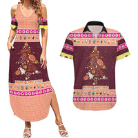 Christmas Cookie Couples Matching Summer Maxi Dress and Hawaiian Shirt with Gingerbread Tree Candy Ornaments and Sweet Treat Pattern - Wonder Print Shop