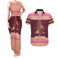 Christmas Cookie Couples Matching Tank Maxi Dress and Hawaiian Shirt with Gingerbread Tree Candy Ornaments and Sweet Treat Pattern - Wonder Print Shop