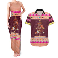 Christmas Cookie Couples Matching Tank Maxi Dress and Hawaiian Shirt with Gingerbread Tree Candy Ornaments and Sweet Treat Pattern - Wonder Print Shop