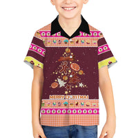 Christmas Cookie Family Matching Long Sleeve Bodycon Dress and Hawaiian Shirt with Gingerbread Tree Candy Ornaments and Sweet Treat Pattern - Wonder Print Shop