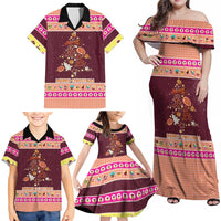 Christmas Cookie Family Matching Off Shoulder Maxi Dress and Hawaiian Shirt with Gingerbread Tree Candy Ornaments and Sweet Treat Pattern - Wonder Print Shop