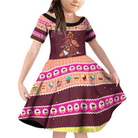 Christmas Cookie Family Matching Off Shoulder Short Dress and Hawaiian Shirt with Gingerbread Tree Candy Ornaments and Sweet Treat Pattern - Wonder Print Shop