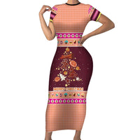 Christmas Cookie Family Matching Short Sleeve Bodycon Dress and Hawaiian Shirt with Gingerbread Tree Candy Ornaments and Sweet Treat Pattern - Wonder Print Shop