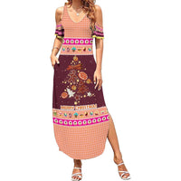 Christmas Cookie Family Matching Summer Maxi Dress and Hawaiian Shirt with Gingerbread Tree Candy Ornaments and Sweet Treat Pattern - Wonder Print Shop