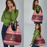 Christmas Cookie Grocery Bag with Gingerbread Tree Candy Ornaments and Sweet Treat Pattern - Wonder Print Shop