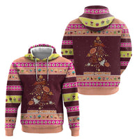Christmas Cookie Hoodie with Gingerbread Tree Candy Ornaments and Sweet Treat Pattern - Wonder Print Shop