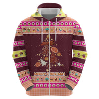 Christmas Cookie Hoodie with Gingerbread Tree Candy Ornaments and Sweet Treat Pattern - Wonder Print Shop