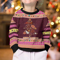 Christmas Cookie Kid Ugly Christmas Sweater with Gingerbread Tree Candy Ornaments and Sweet Treat Pattern - Wonder Print Shop