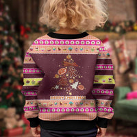 Christmas Cookie Kid Ugly Christmas Sweater with Gingerbread Tree Candy Ornaments and Sweet Treat Pattern - Wonder Print Shop