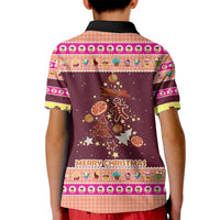 Christmas Cookie Kid Polo Shirt with Gingerbread Tree Candy Ornaments and Sweet Treat Pattern - Wonder Print Shop
