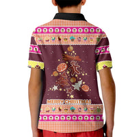 Christmas Cookie Kid Polo Shirt with Gingerbread Tree Candy Ornaments and Sweet Treat Pattern - Wonder Print Shop