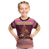 Christmas Cookie Kid T Shirt with Gingerbread Tree Candy Ornaments and Sweet Treat Pattern - Wonder Print Shop