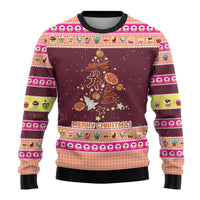 Christmas Cookie Ugly Christmas Sweater with Gingerbread Tree Candy Ornaments and Sweet Treat Pattern - Wonder Print Shop