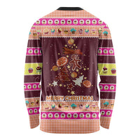 Christmas Cookie Long Sleeve Shirt with Gingerbread Tree Candy Ornaments and Sweet Treat Pattern - Wonder Print Shop