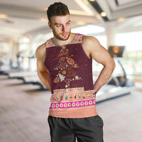 Christmas Cookie Men Tank Top with Gingerbread Tree Candy Ornaments and Sweet Treat Pattern - Wonder Print Shop