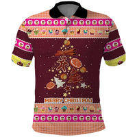 Christmas Cookie Polo Shirt with Gingerbread Tree Candy Ornaments and Sweet Treat Pattern - Wonder Print Shop