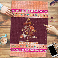 Christmas Cookie Puzzle with Gingerbread Tree Candy Ornaments and Sweet Treat Pattern - Wonder Print Shop