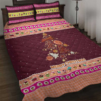 Christmas Cookie Quilt Bed Set with Gingerbread Tree Candy Ornaments and Sweet Treat Pattern - Wonder Print Shop