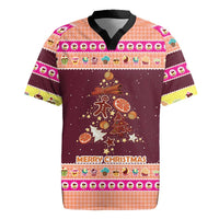 Christmas Cookie Rugby Jersey with Gingerbread Tree Candy Ornaments and Sweet Treat Pattern - Wonder Print Shop